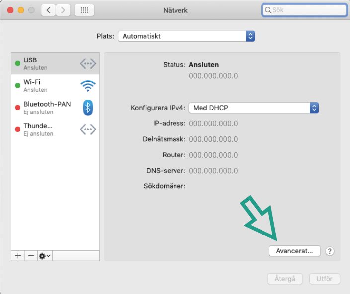 Skärmbild av hur du hittar din mac-adress på Mac OS